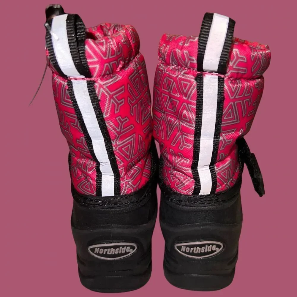 Toddler Northside Winter Boots Adjustable Strap Thinsulate Pink Black 5